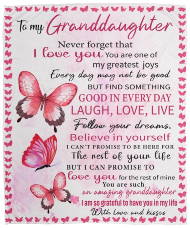 To My Granddaughter | Cozy Laugh, Love, Live Blanket