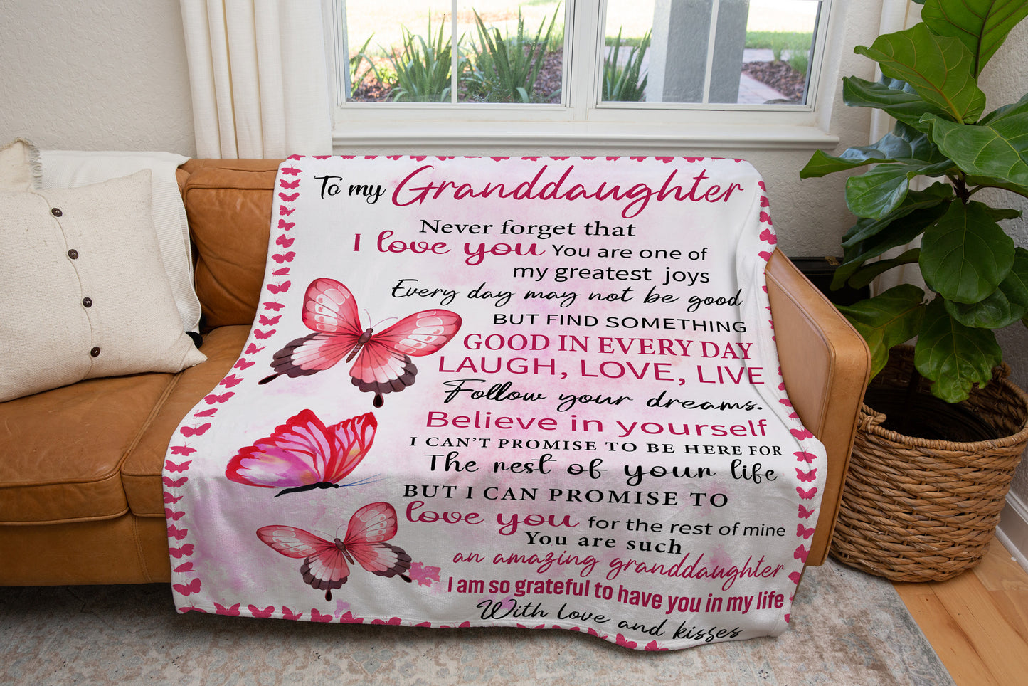 To My Granddaughter | Cozy Laugh, Love, Live Blanket