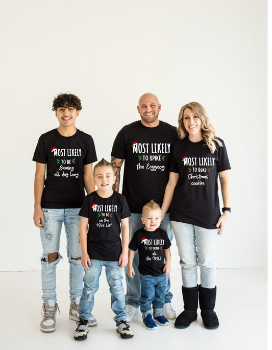 Most Likely Matching Family Shirts – Twinning Through the Holidays!