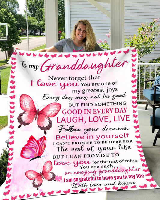 To My Granddaughter | Cozy Laugh, Love, Live Blanket