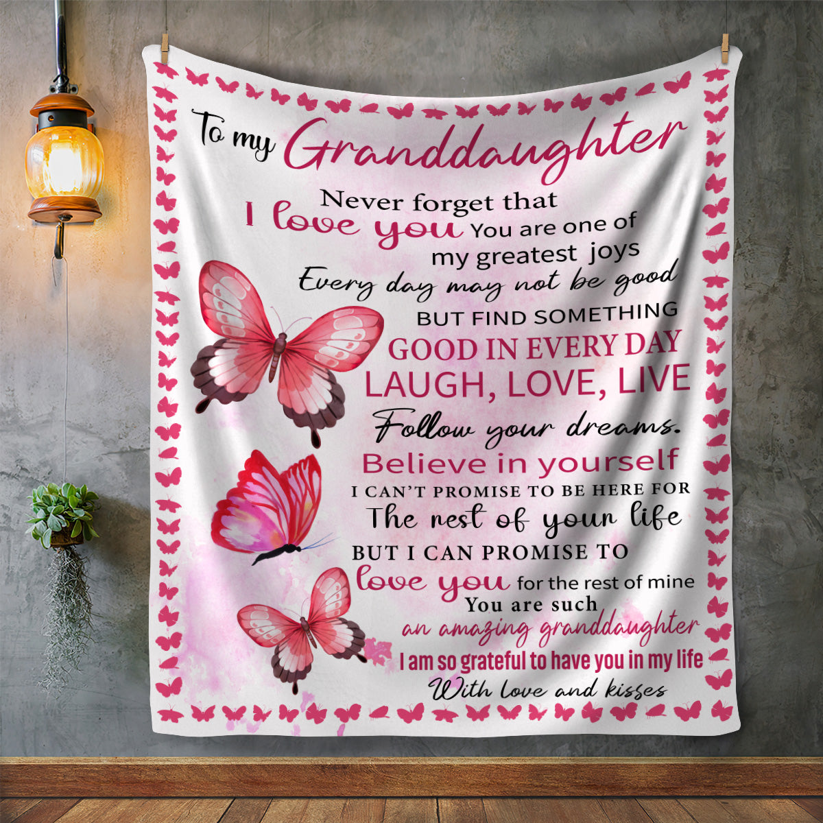 To My Granddaughter | Cozy Laugh, Love, Live Blanket