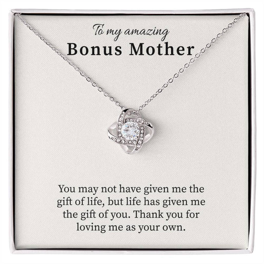 To My Amazing Bonus Mother |  Love Knot Necklace