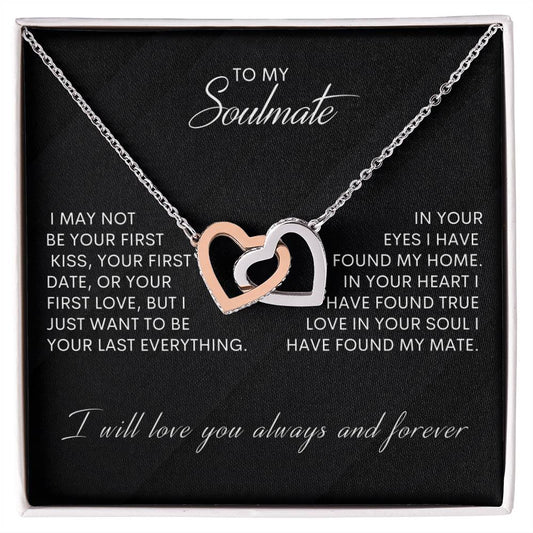 To My Soulmate  Interlocking Hearts Necklace