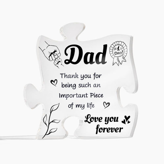 Dad Love You Forever Acrylic Puzzle Plaque