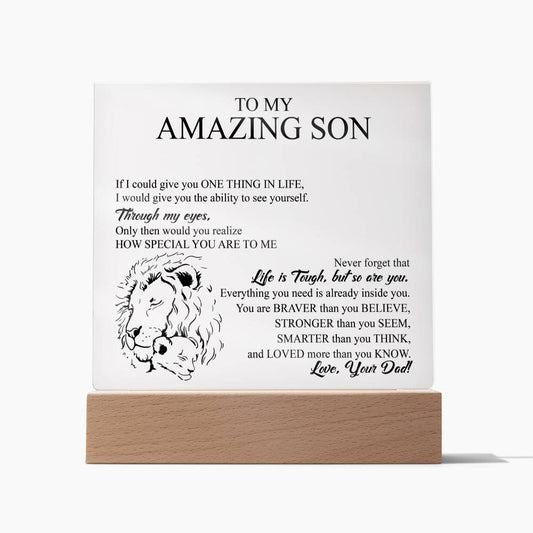 To My Amazing Son  |  Square Acrylic Plaque