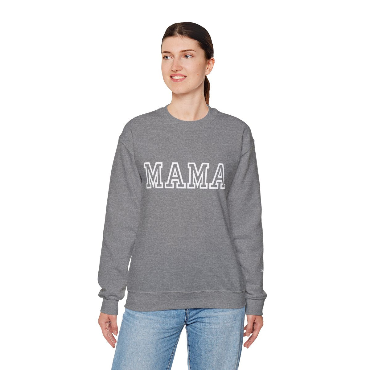 MAMA Sweatshirt with Personalized Kids' Names on Sleeve