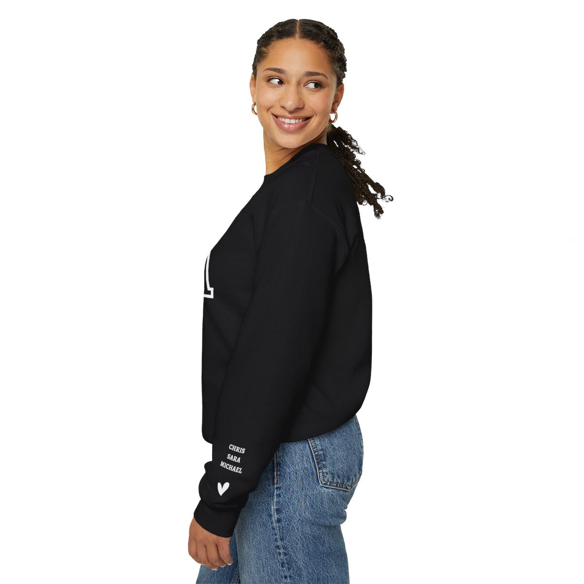 MAMA Sweatshirt with Personalized Kids' Names on Sleeve