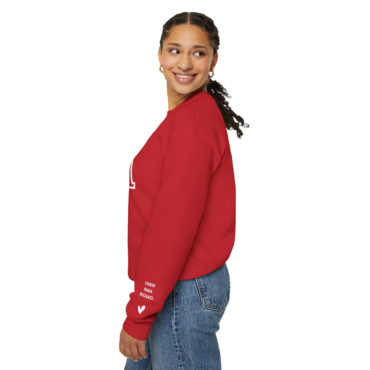 MAMA Sweatshirt with Personalized Kids' Names on Sleeve