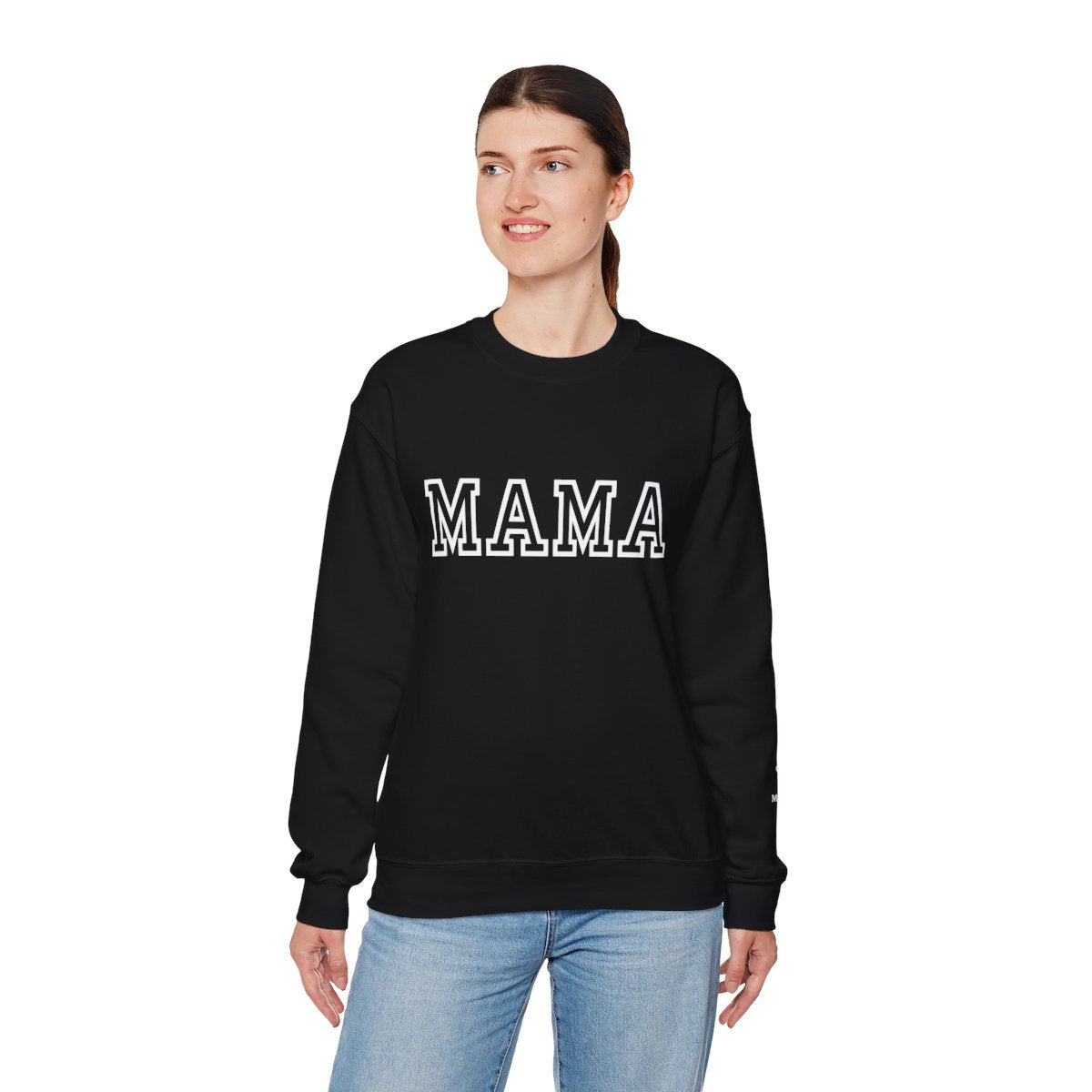 MAMA Sweatshirt with Personalized Kids' Names on Sleeve