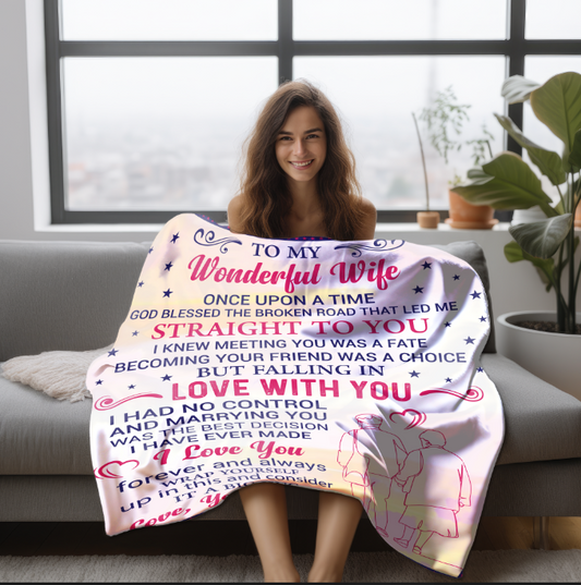 To My Wife | Velveteen Plush Blanket