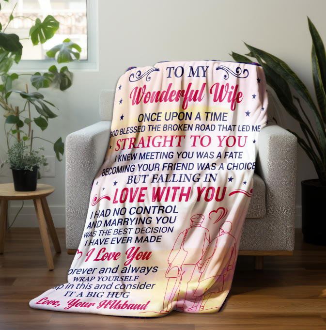 To My Wife | Velveteen Plush Blanket